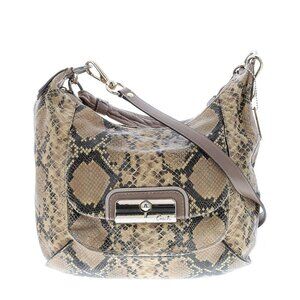Coach Kristin Python Embossed Leather Hobo Bag Exotic Snakeskin Crossbody (C1)